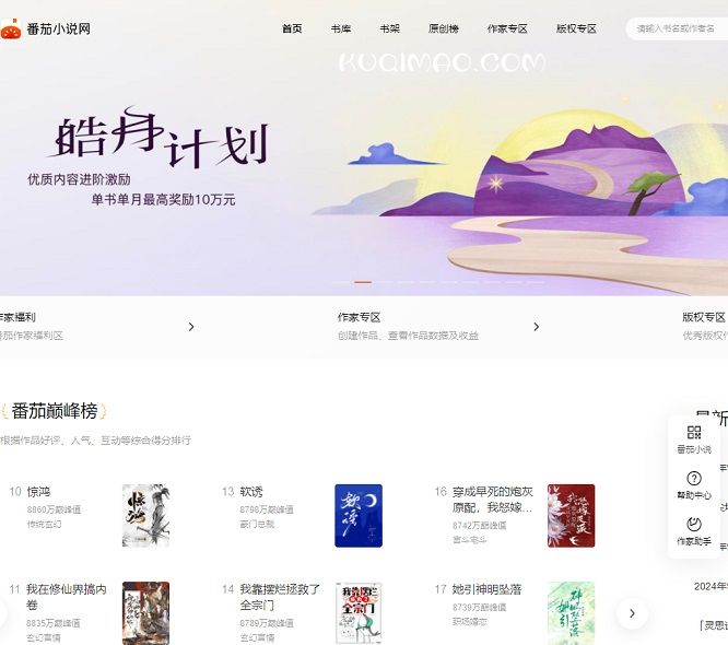 番茄小说网网站截图
