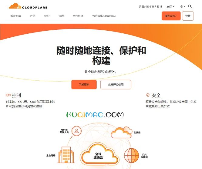 Cloudflare网站截图