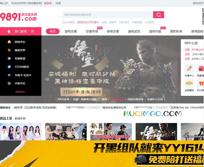 9891游戏服务网网站截图