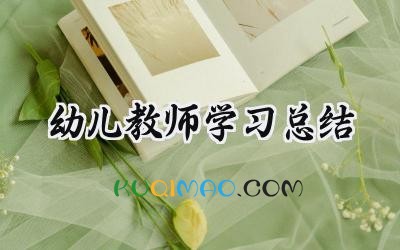 幼儿教师学习总结怎么写 (11篇）