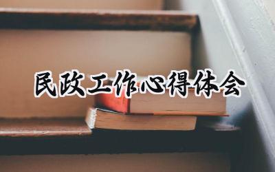 民政工作心得体会总结怎么写 (6篇）