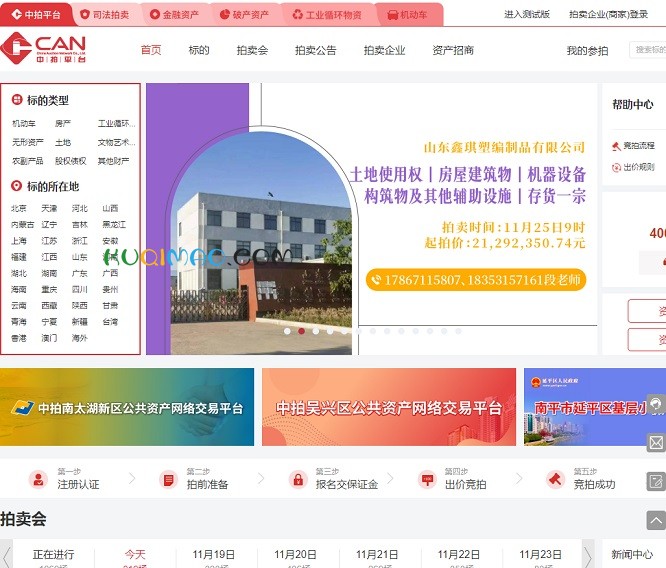 中拍平台网站截图