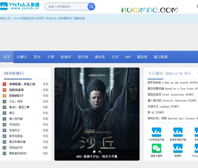 人人影视字幕组网站截图
