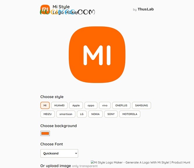 小米logo样式生成器网站截图