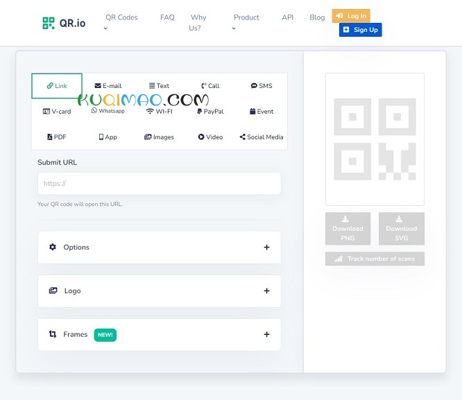 QR.io网站截图