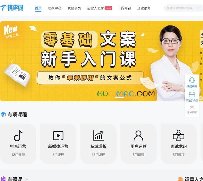 桃李园网站截图
