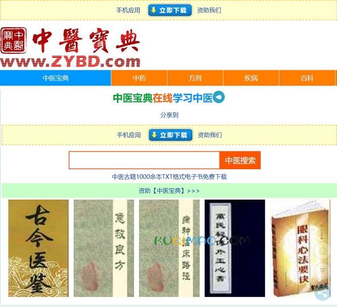 中医宝典网站截图