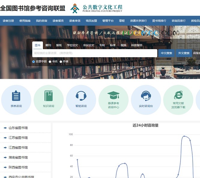 图书馆参考咨询联盟网站截图
