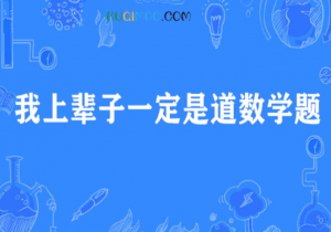 我上辈子一定是道数学题是什么意思