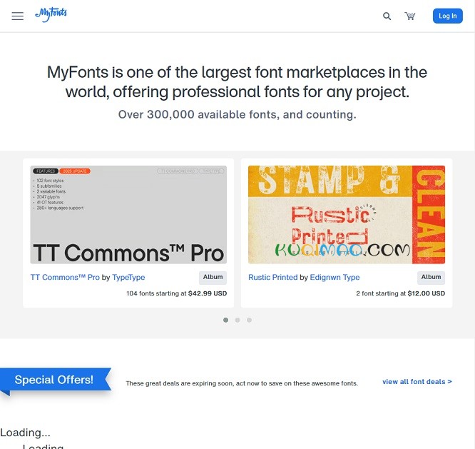 MyFonts网站截图