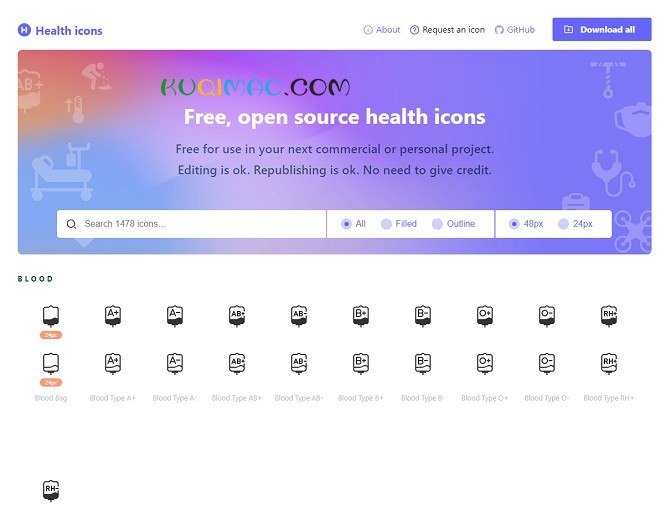 Healthicons网站截图