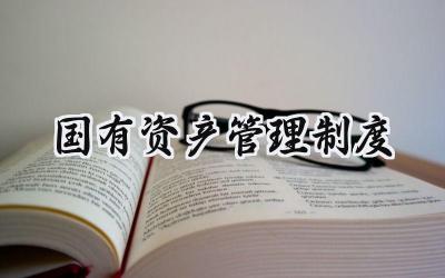 国有资产管理制度 国有资产管理法规制度