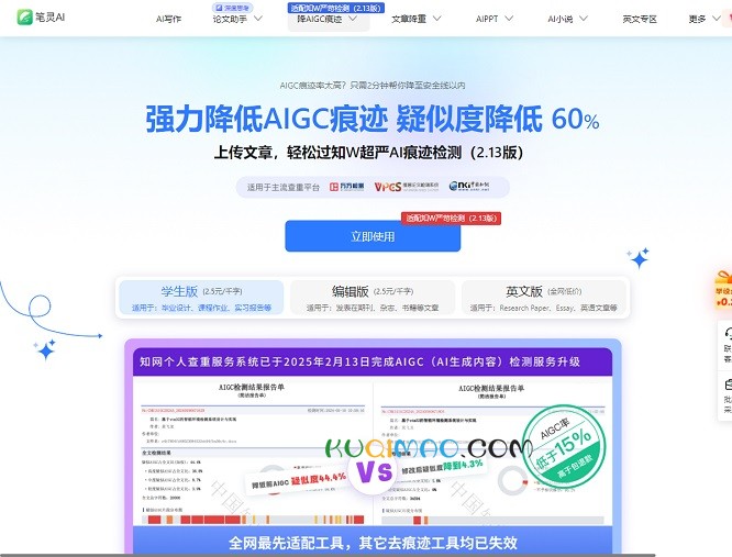 论文降AIGC率网站截图