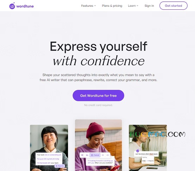 Wordtune网站截图