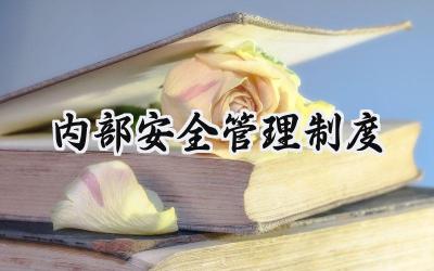 内部安全管理制度 公司内部安全管理制度