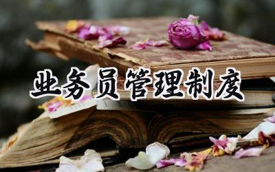 业务员管理制度 业务员管理办法及规章制度