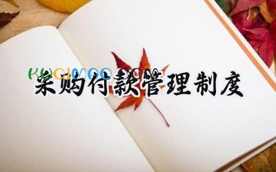 采购付款管理制度 采购付款流程及管理制度及流程