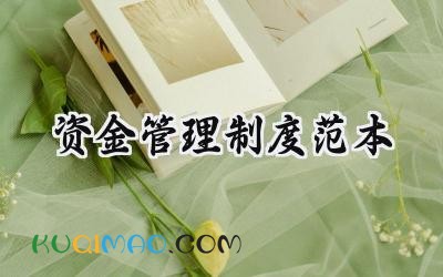 资金管理制度范本 企业资金管理制度办法