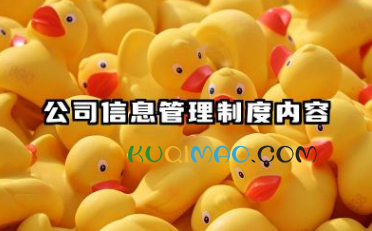 公司信息管理制度内容 公司文件管理制度