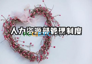 人力资源部管理制度 人力资源部规章制度