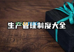 生产管理规章制度 工厂车间生产管理制度