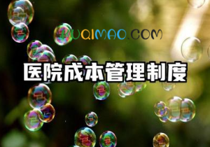 医院成本管理制度范本 医疗服务成本控制模板