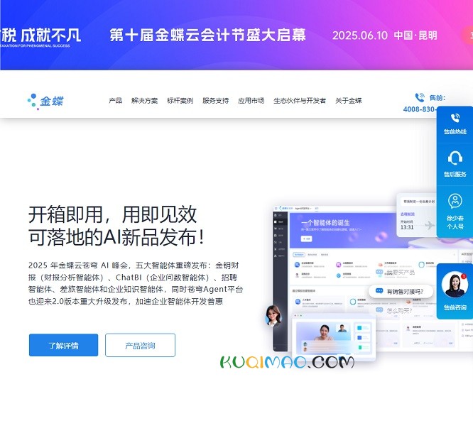 金蝶软件网站截图