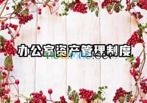 办公资产管理制度内容 办公室资产管理制度
