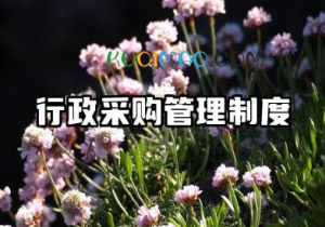 行政采购管理制度及流程 公司采购流程及制度范文