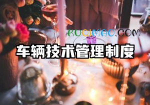 车辆技术管理制度内容 车辆技术及档案管理制度范文