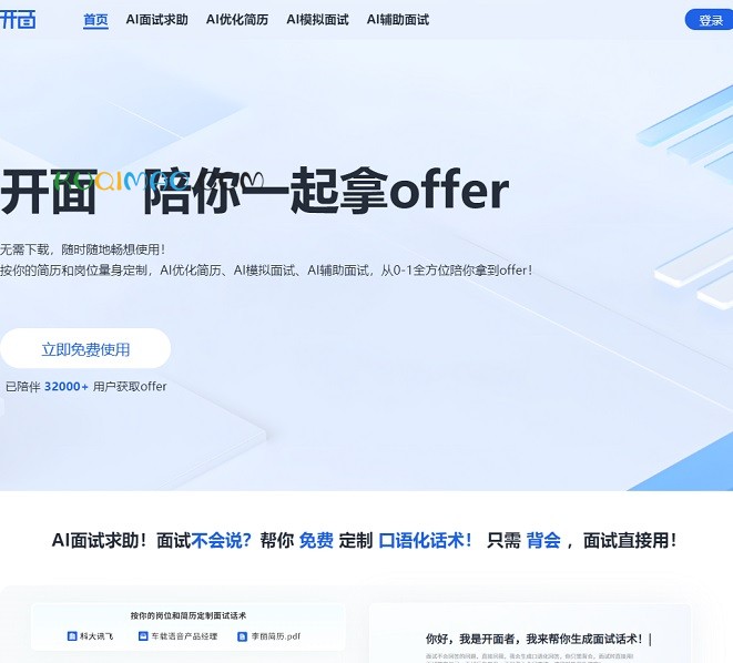 开面网站截图
