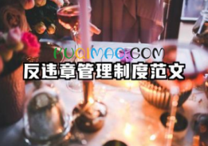 反违章工作管理制度范文 反违章管理制度范文