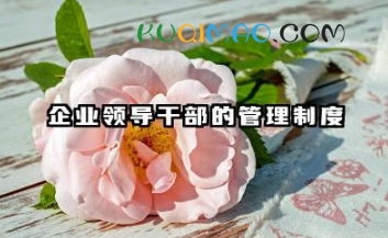 企业干部管理制度规范 企业领导干部的管理制度