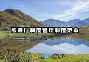 服装厂综合性管理制度手册 服装厂制度管理制度范本