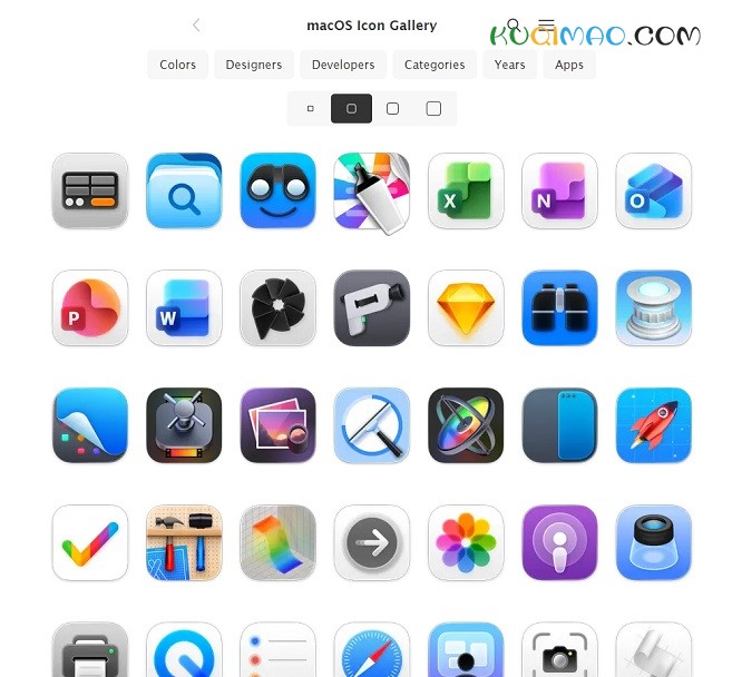 macOS Icon Gallery网站截图