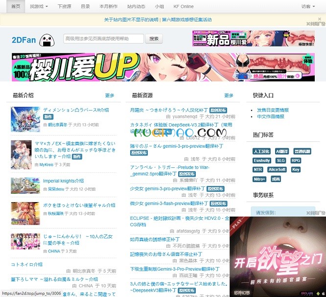 2dfan网站截图