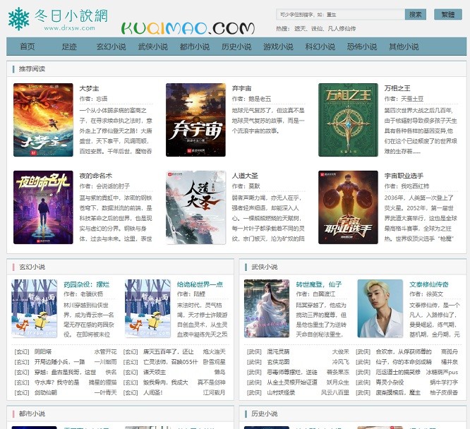 冬日小说网网站截图