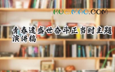 2025青春逢盛世奋斗正当时主题演讲稿怎么写（9篇）