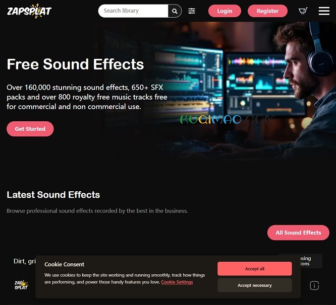 Zapsplat网站截图