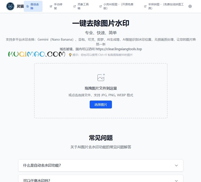 灵猫去水印网站截图 灵猫去水印网站截图