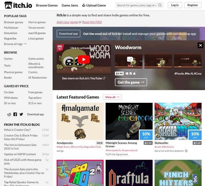 Itch.io网站截图