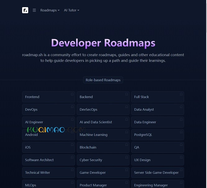 roadmap.sh网站截图 roadmap.sh网站截图