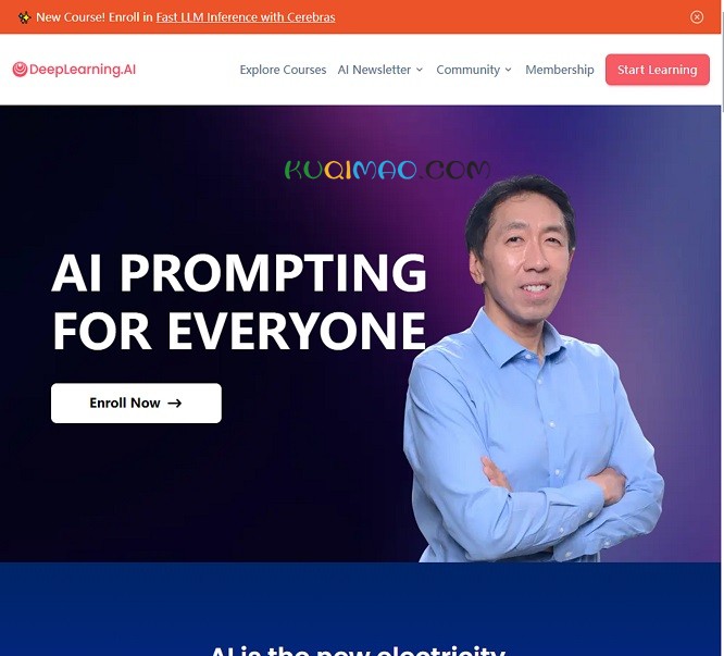 DeepLearning.AI网站截图 DeepLearning.AI网站截图