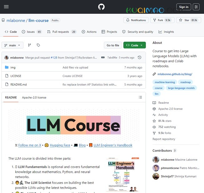 LLM Course网站截图 LLM Course网站截图