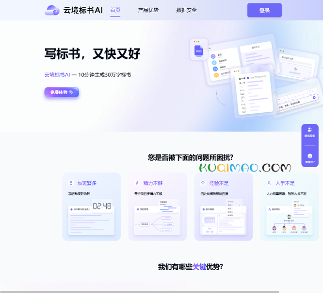 云境标书AI网站截图 云境标书AI网站截图